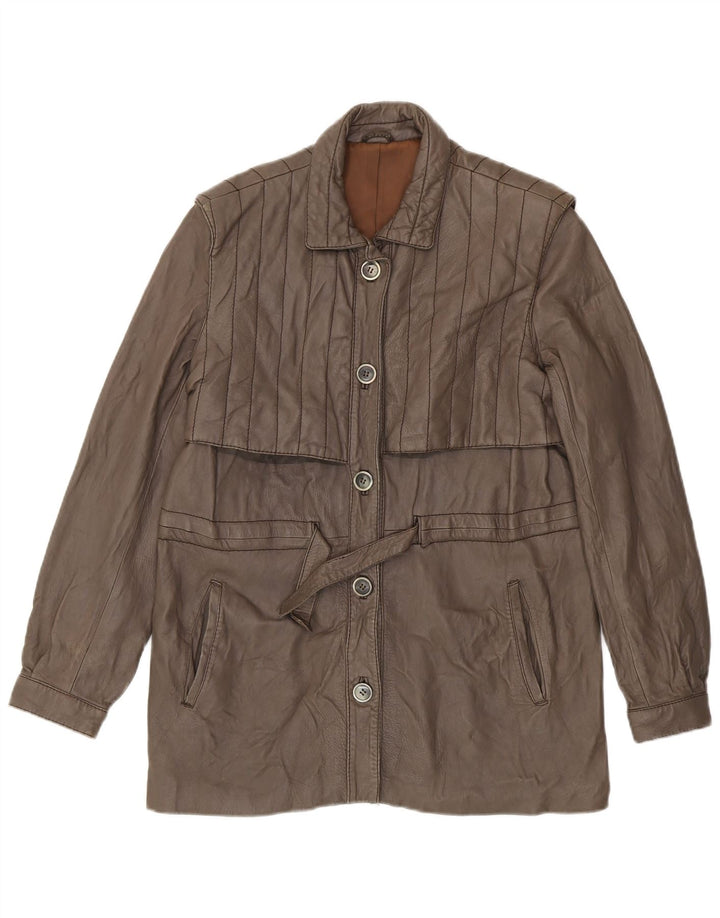 Vintage dame læderjakke IT 48 XL Brun