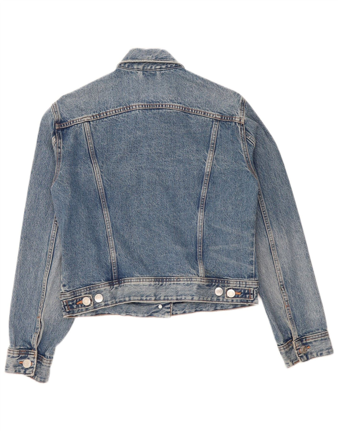 Zara Dame Oversized Denim Jacket UK 10 Small Blue Cotton