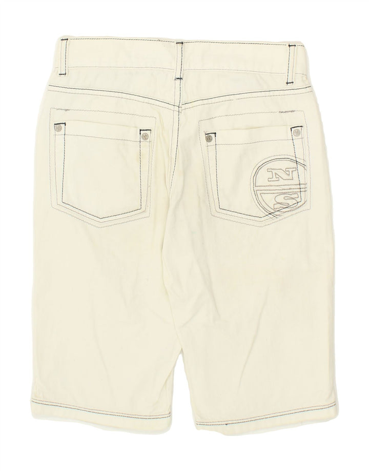 NORTH SAILS Boys Denim Shorts 9-10 Years W26 White Cotton Vintage North Sails and Second-Hand North Sails from Messina Hembry 