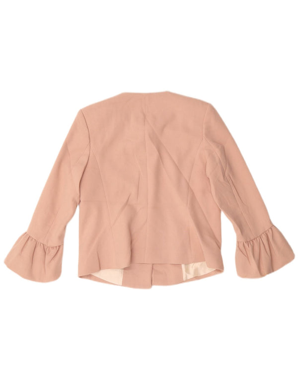 Zara Womens Crop 2-knaps blazerjakke UK 10 Small Pink Polyester