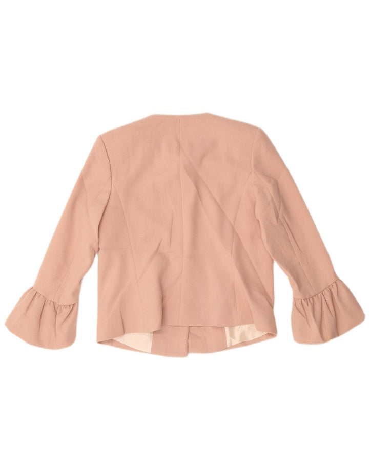 Zara Womens Crop 2-knaps blazerjakke UK 10 Small Pink Polyester