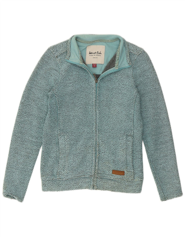 WEIRD FISH Womens Tracksuit Top Jacket UK 8 Small Blue Cotton