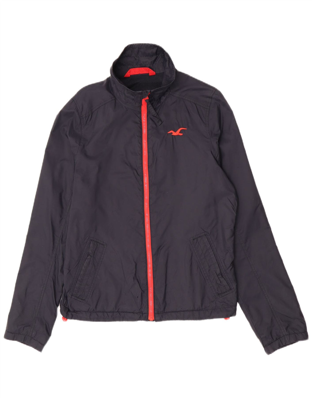 Hollister Regnjakke til mænd UK 38 Medium Navy Blue Nylon