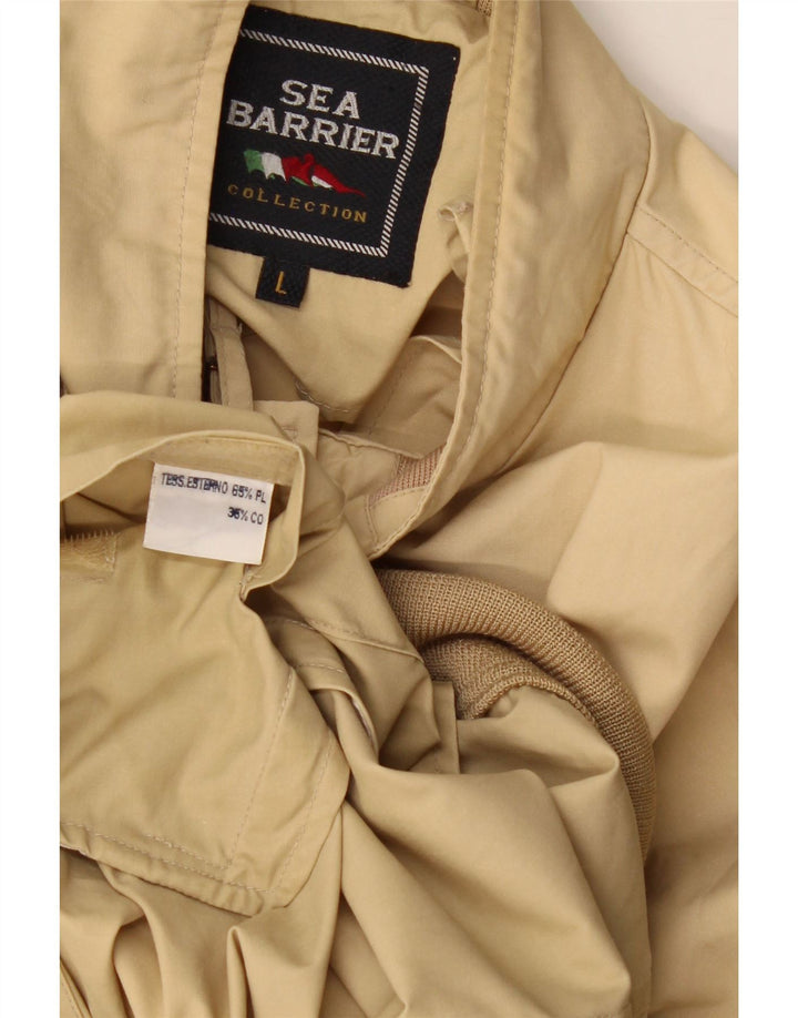 SEA BARRIER Herre Loose Fit Bomber Jacket UK 40 Large Beige Polyester