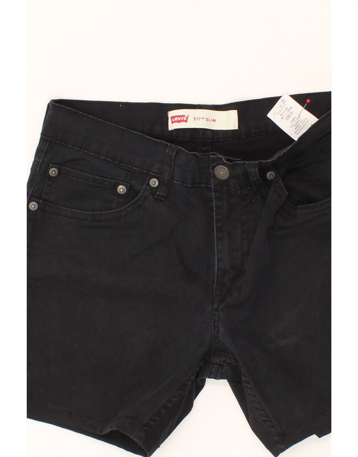 LEVI'S Boys Denim Shorts 15-16 Years W28 Black Cotton Vintage Levi's and Second-Hand Levi's from Messina Hembry 