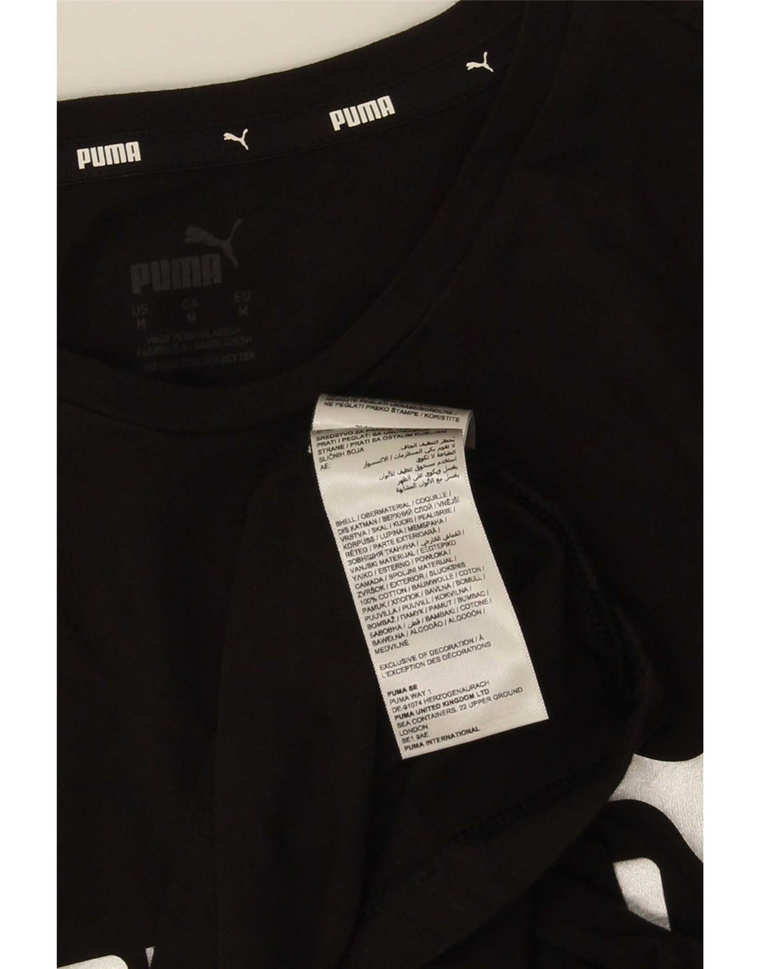 Puma Grafisk T-Shirt Top UK 12 Medium Sort Bomuld