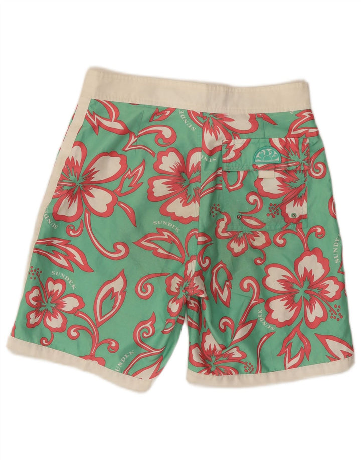 Sundek Herre badeshorts Small Green Floral Polyester