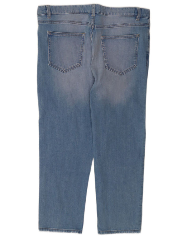 Marks & Spencer Womens Relaxed Fit Cropped Jeans UK 12 Medium W32 L23 Blue
