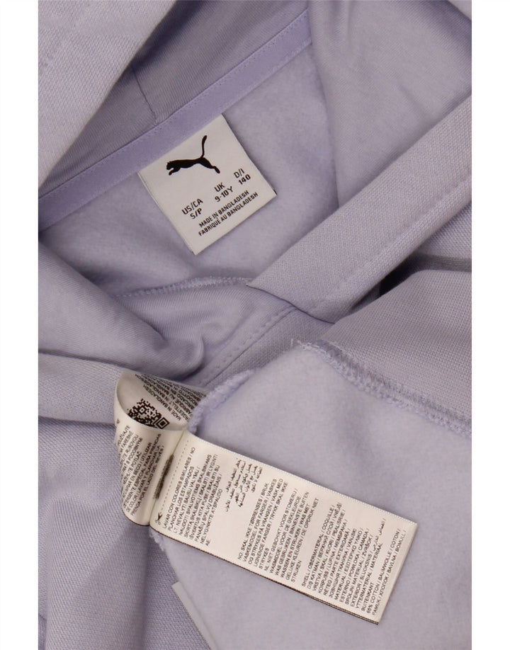 PUMA Grafisk hættetrøje til piger 9-10 år Lilla bomuld