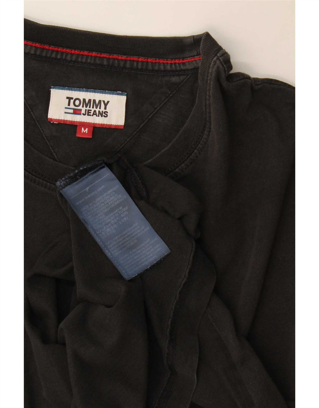 Tommy Hilfiger Herre T-Shirt Top Medium Sort Bomuld