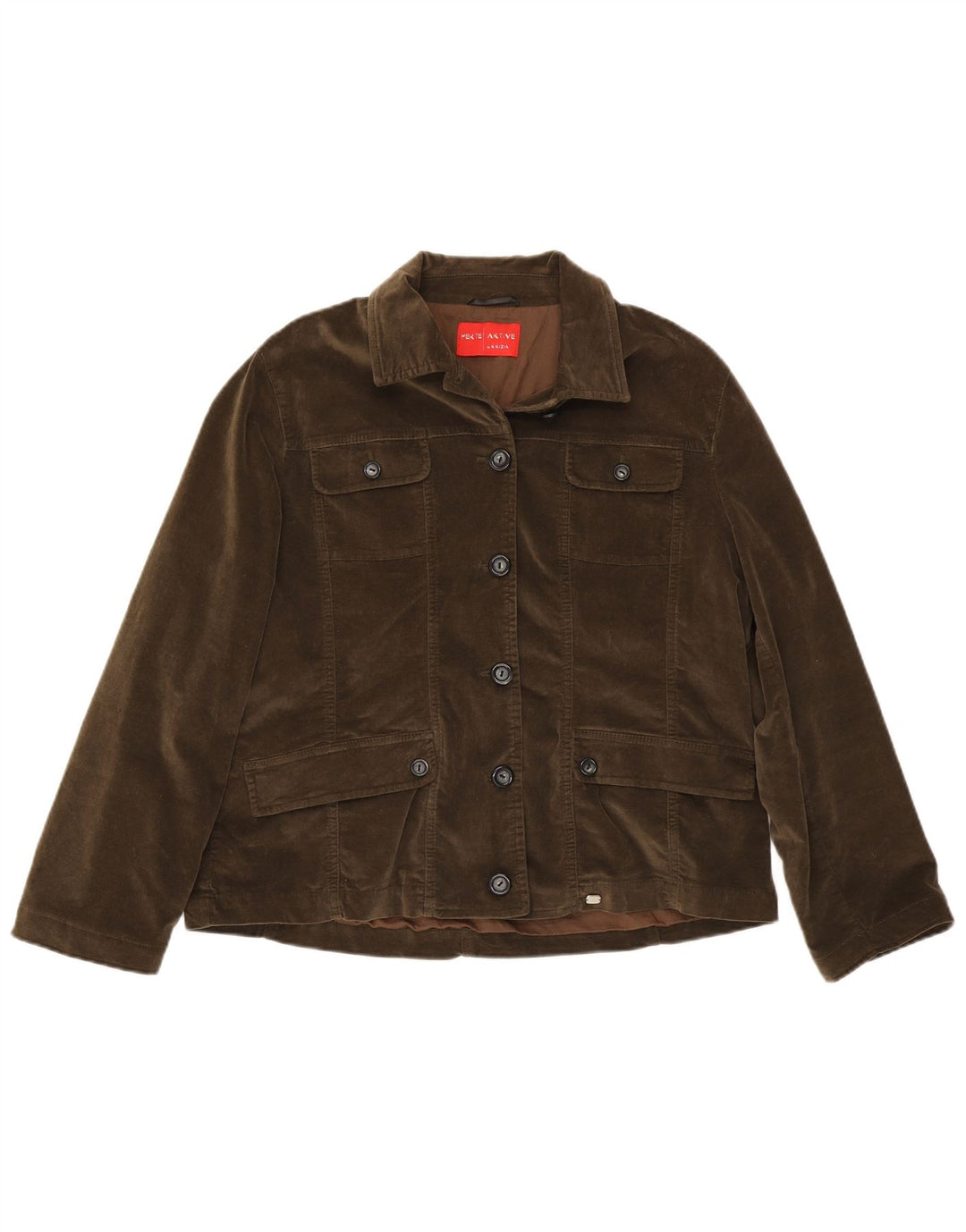 Perte by Krizia Kvinder Utility Jacket UK 22 3XL Brun Bomuld