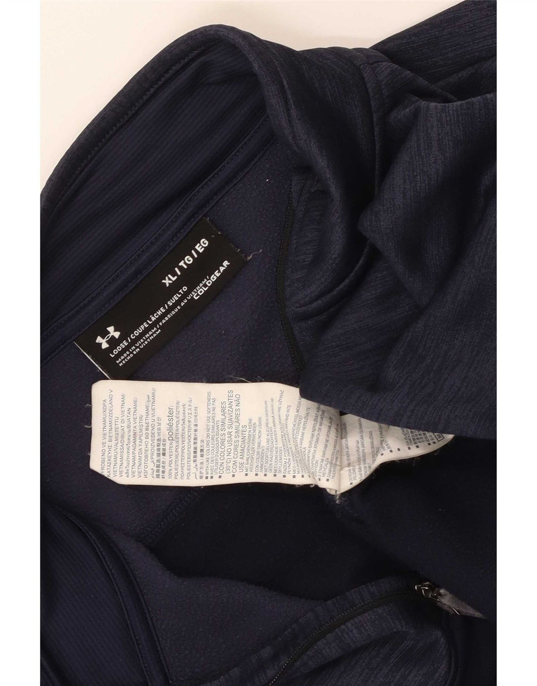 Under Armour Pullover med lynlås til mænd til mænd, træningsdragt Top XL Navy Blue Flecked