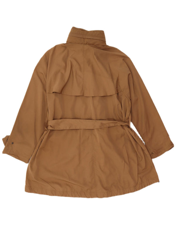 Zara Dame Hætte Oversized Trench Coat UK 10 Lille brun polyester