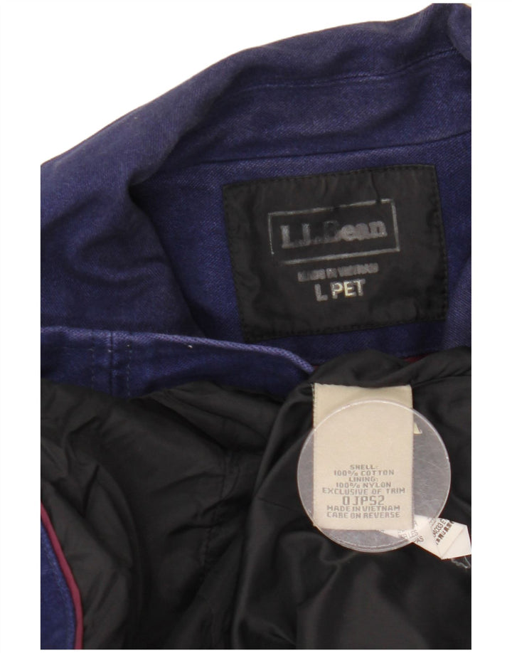 L.L.Bean Dame Petite Denim 5-knaps blazerjakke UK 16 Large Navy Blue