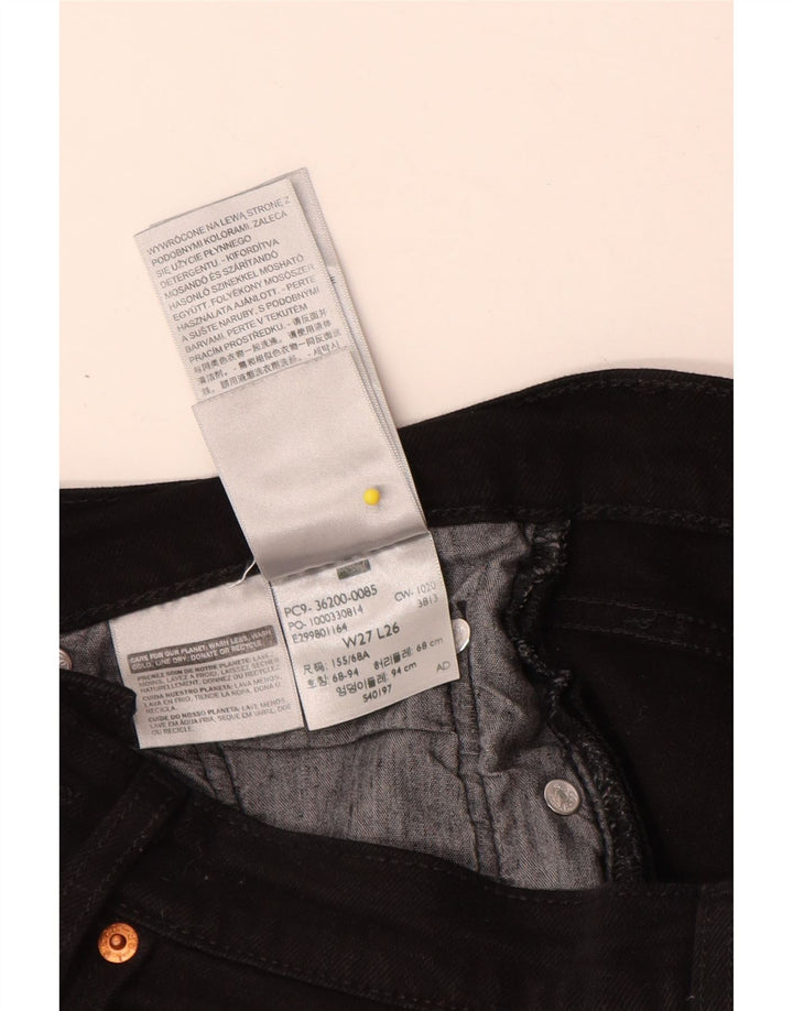 Levi's Dame 501 Straight Jeans W27 L26 Sort Bomuld