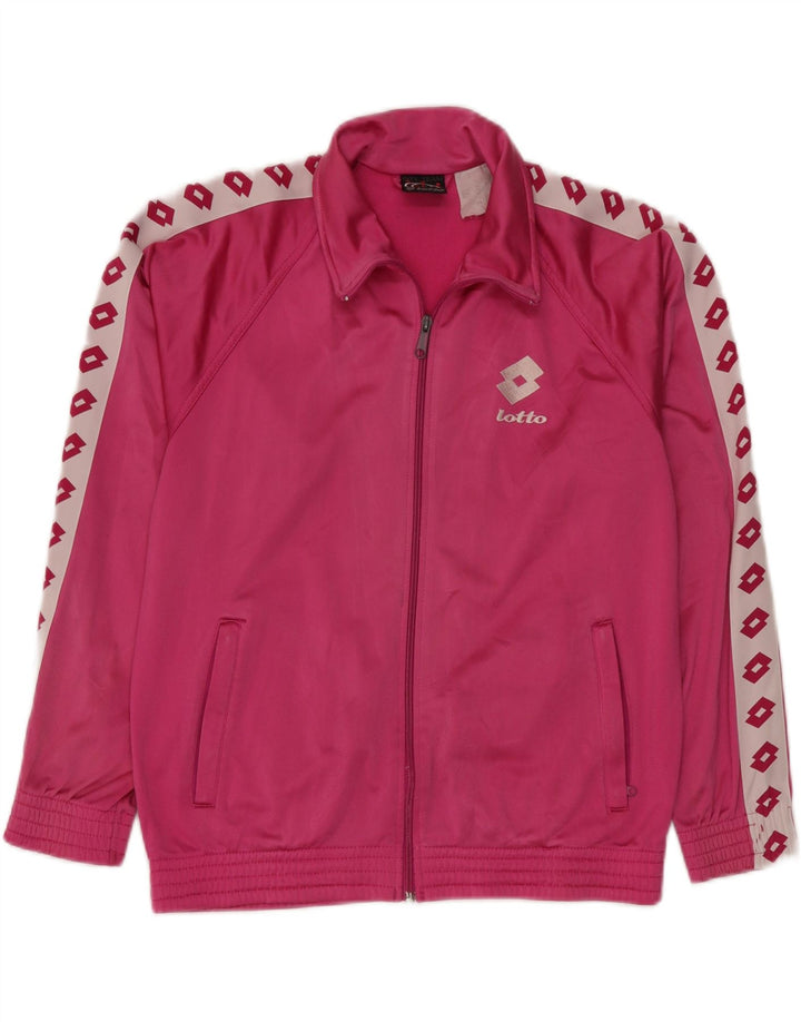LOTTO Herre grafisk træningsdragt Topjakke XS Pink Colourblock Polyester