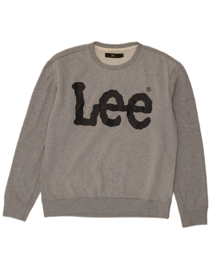 Lee Herre Grafisk Sweatshirt Jumper Medium Grå Bomuld
