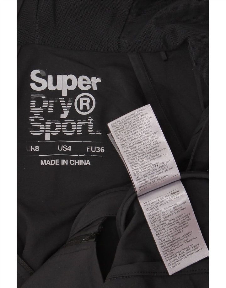 Superdry Windbreaker-jakke med hætte til kvinder UK 8 Lille sort polyester