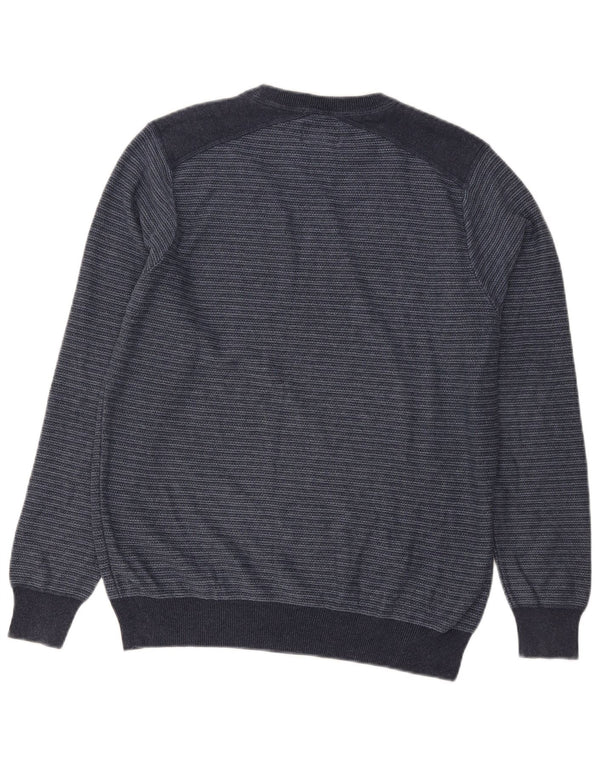 Marks & Spencer Herre sweater med rund hals, medium marineblå stribet