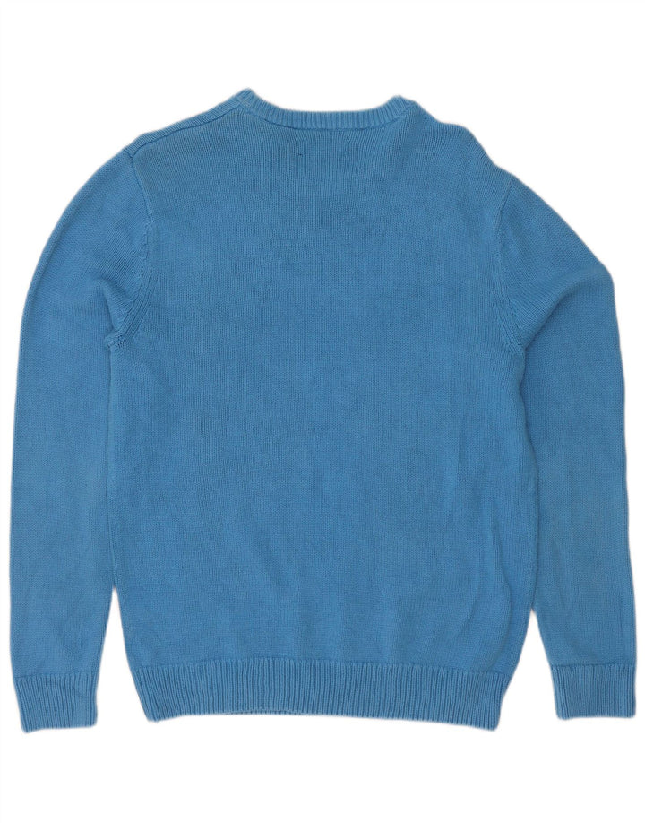 Chaps Herre Boat Neck Jumper Sweater Lille Blå Bomuld