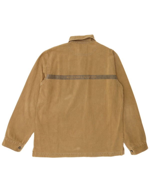 Murphy & Nye Herre Grafisk Langærmet Rugby Polo Shirt XL Khaki Bomuld