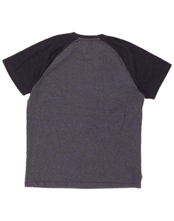 SUPERDRY Herre T-Shirt Top 2XL Marineblå Colourblock Bomuld