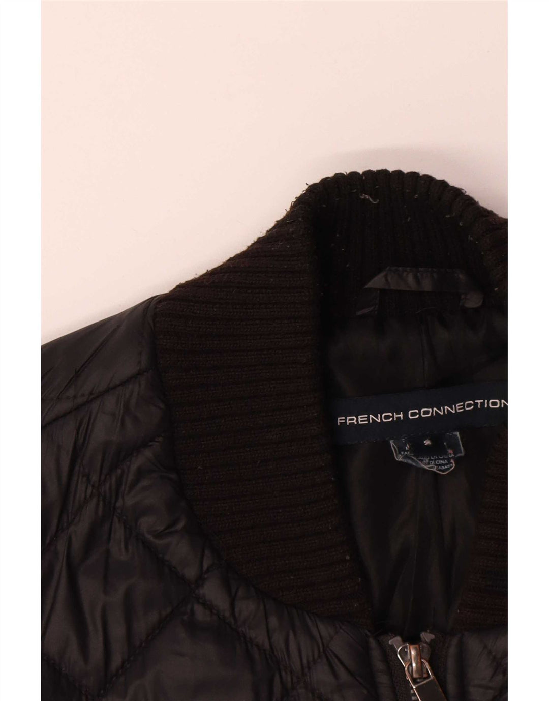 French Connection Dame Quiltet Jakke UK 14 Medium Sort Polyester