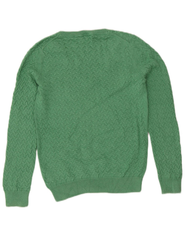 Crew Clothing Womens V-Neck Jumper Sweater UK 8 Small Green Cotton