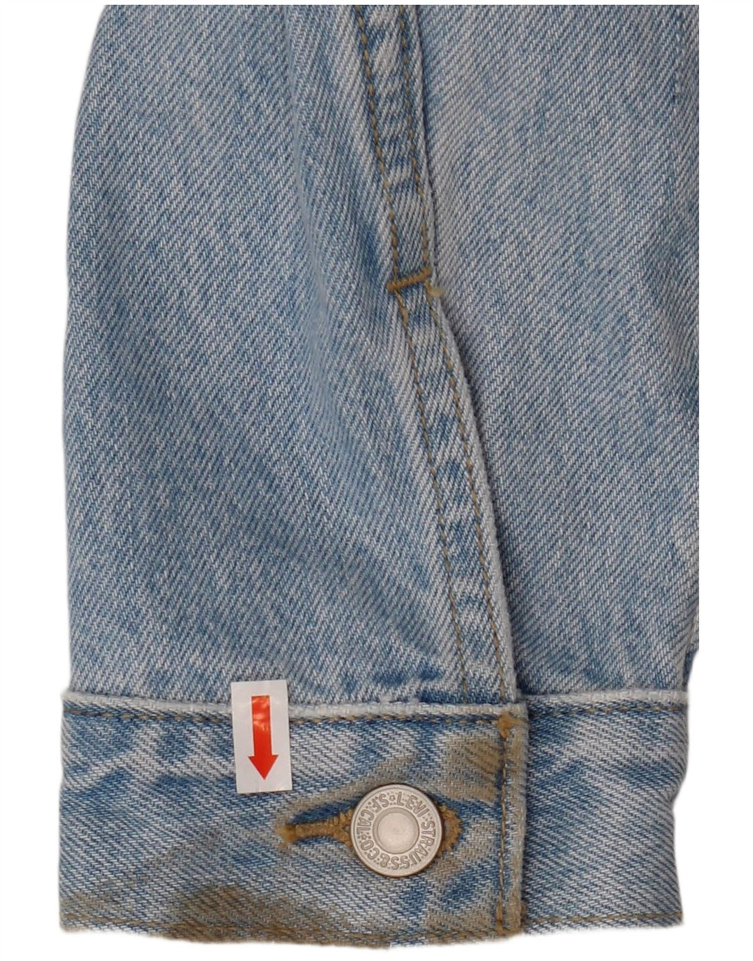 Levi's Womens Crop denimjakke UK 16 Large Blue Floral Cotton