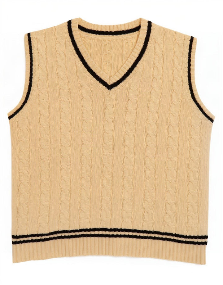 Vintage herrevest tanktop stor beige stribet