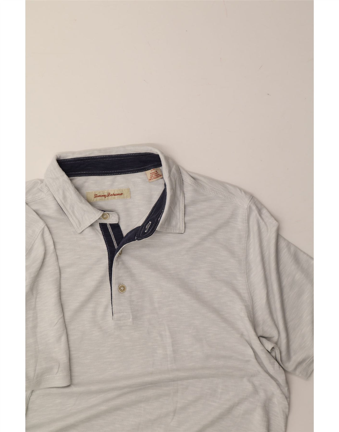 TOMMY BAHAMA Mens Polo Shirt Large Grey Flecked Modal Vintage Tommy Bahama and Second-Hand Tommy Bahama from Messina Hembry 
