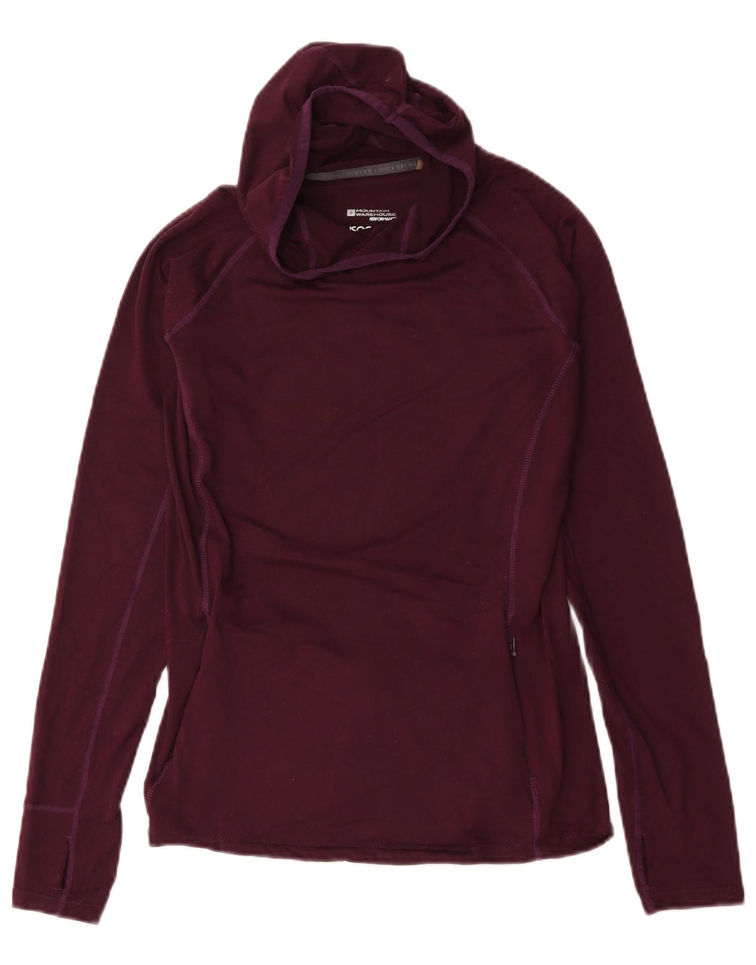 Mountain Warehouse Dame IsoCool Top Langærmet UK 12 Medium Burgundy