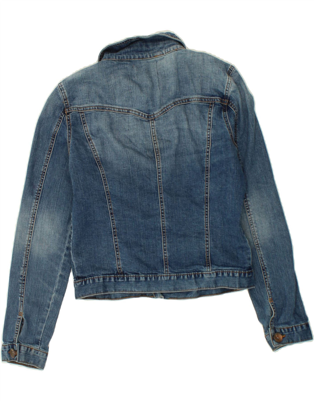 OASIS Womens Crop Denim Jacket UK 10 Small Blue Cotton Vintage Oasis and Second-Hand Oasis from Messina Hembry 
