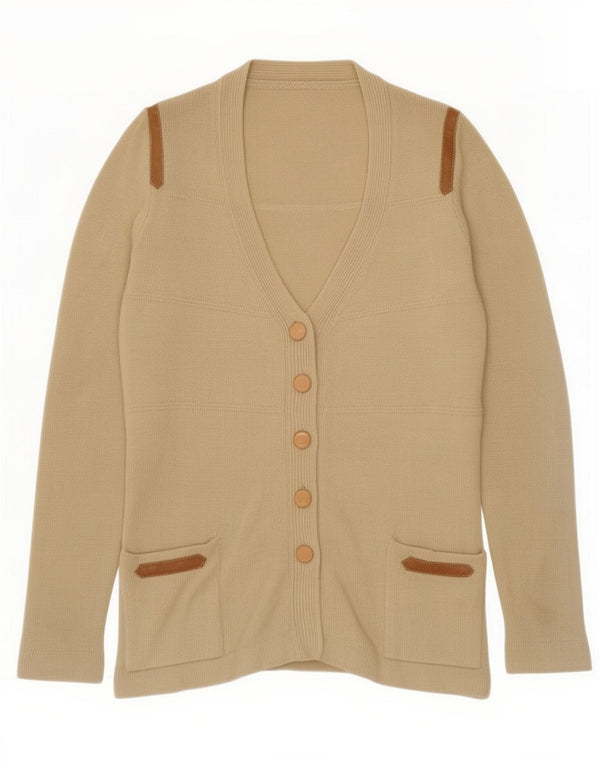 Vintage dame cardigan sweater UK 10 Small Beige