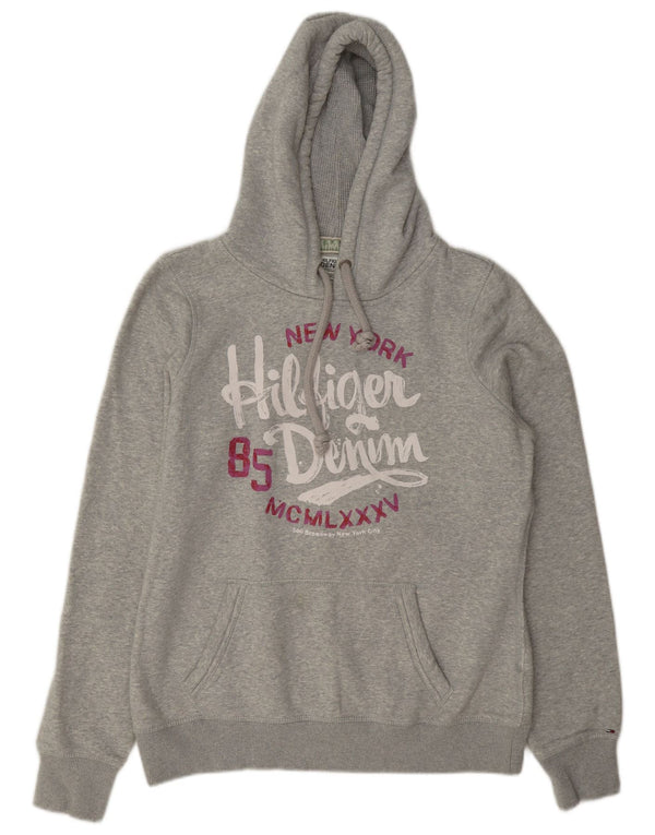 Tommy Hilfiger Grafisk hættetrøje til kvinder UK 18 XL Grå bomuld