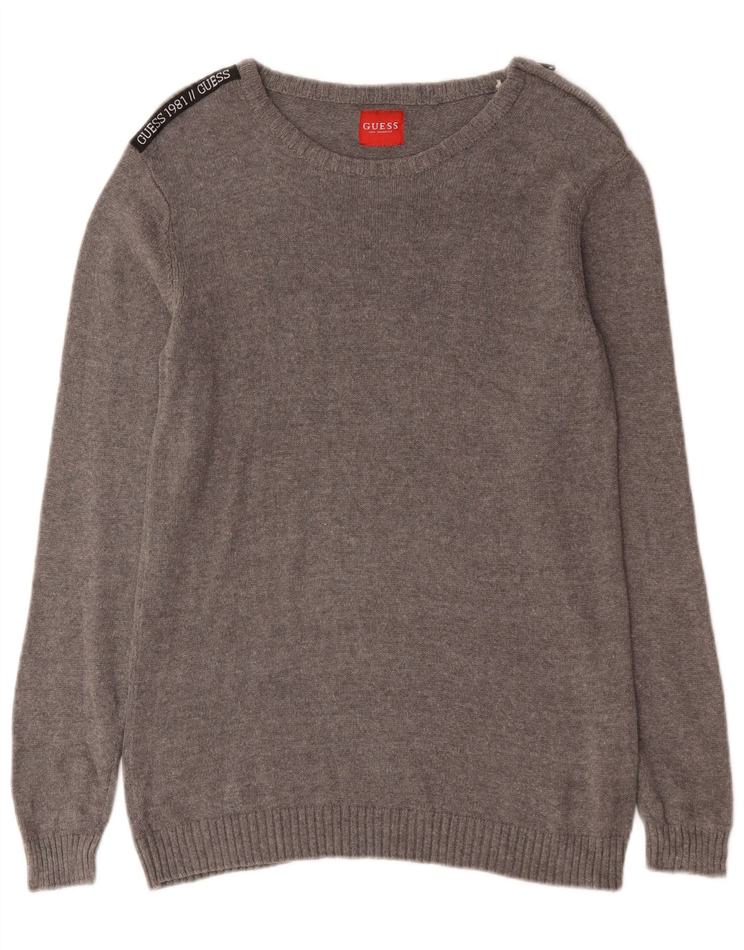 Guess Herre Boat Neck Jumper Sweater Lille Grå Bomuld