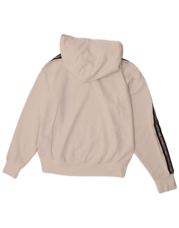 Champion Dame Grafisk Hoodie Jumper UK 16 Large White Colourblock Bomuld