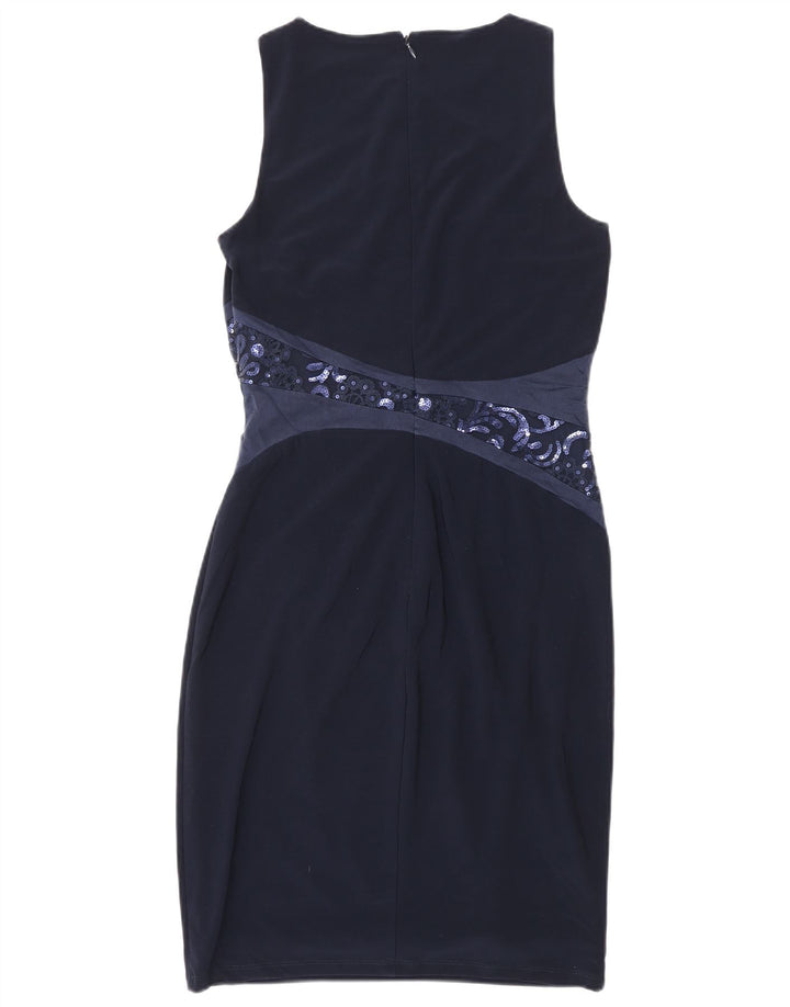 RALPH LAUREN Dame Ærmeløs Skede Kjole US 4 Small Navy Blue Polyester