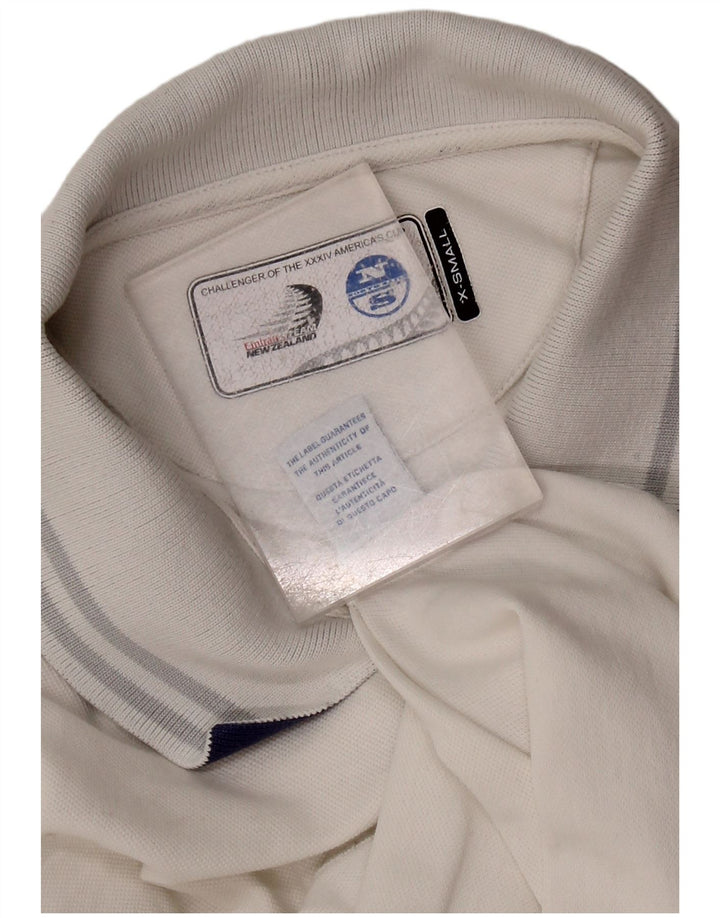 NORTH SAILS Dame New Zealand Grafisk Polo Shirt UK 6 XS Hvid