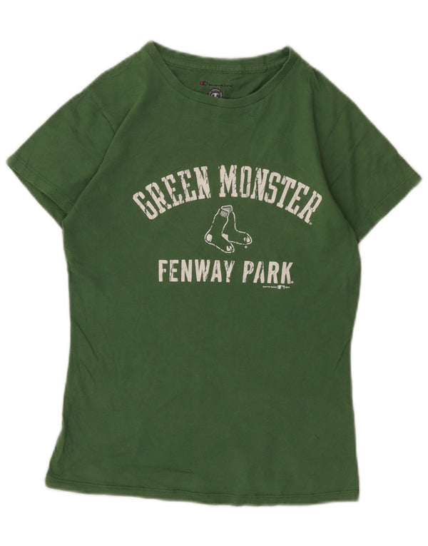 Champion Womens Green Monster Fenway Park Grafisk T-Shirt Top UK 10 Small