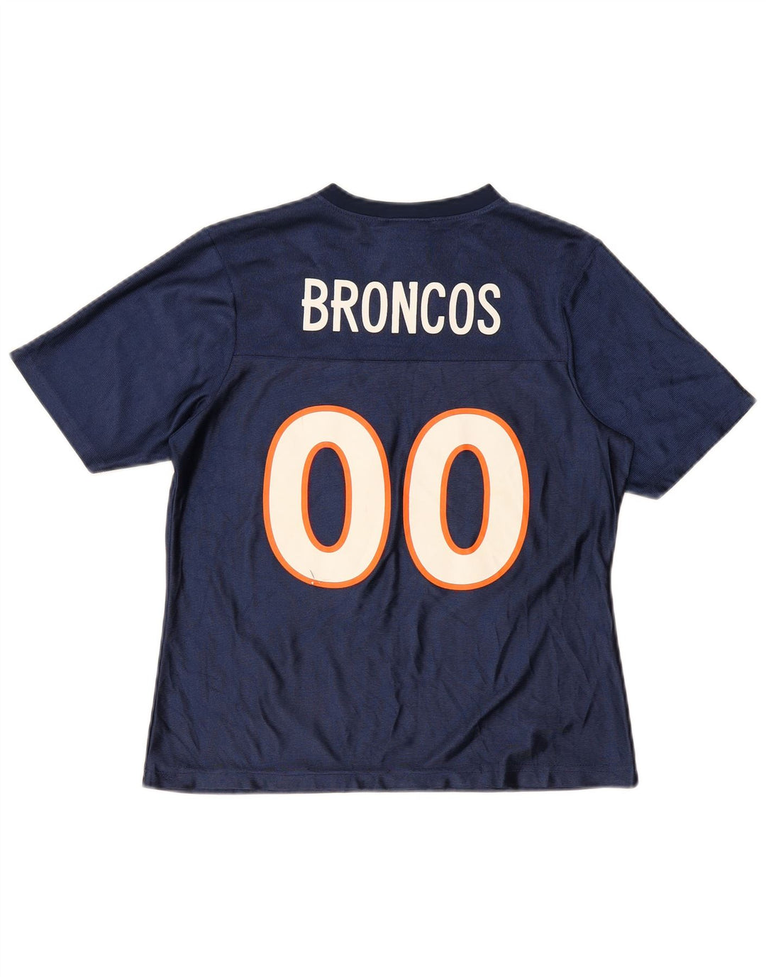 NFL Womens Broncos Grafisk T-Shirt Top UK 10 Small Navy Blue Polyester
