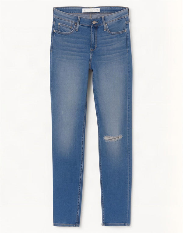 Abercrombie & Fitch Damer Distressed Skinny Jeans US 6 Medium W28 L27 Blue