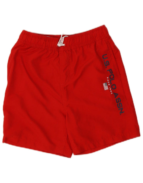 U.S. Polo Assn. Drenge grafiske svømmeshorts 10-11 år rød polyester