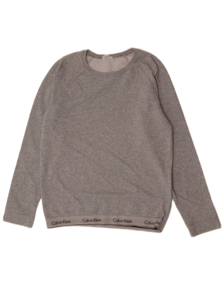 Calvin Klein Herre Grafisk Sweatshirt Jumper Medium Grey Flecked Bomuld