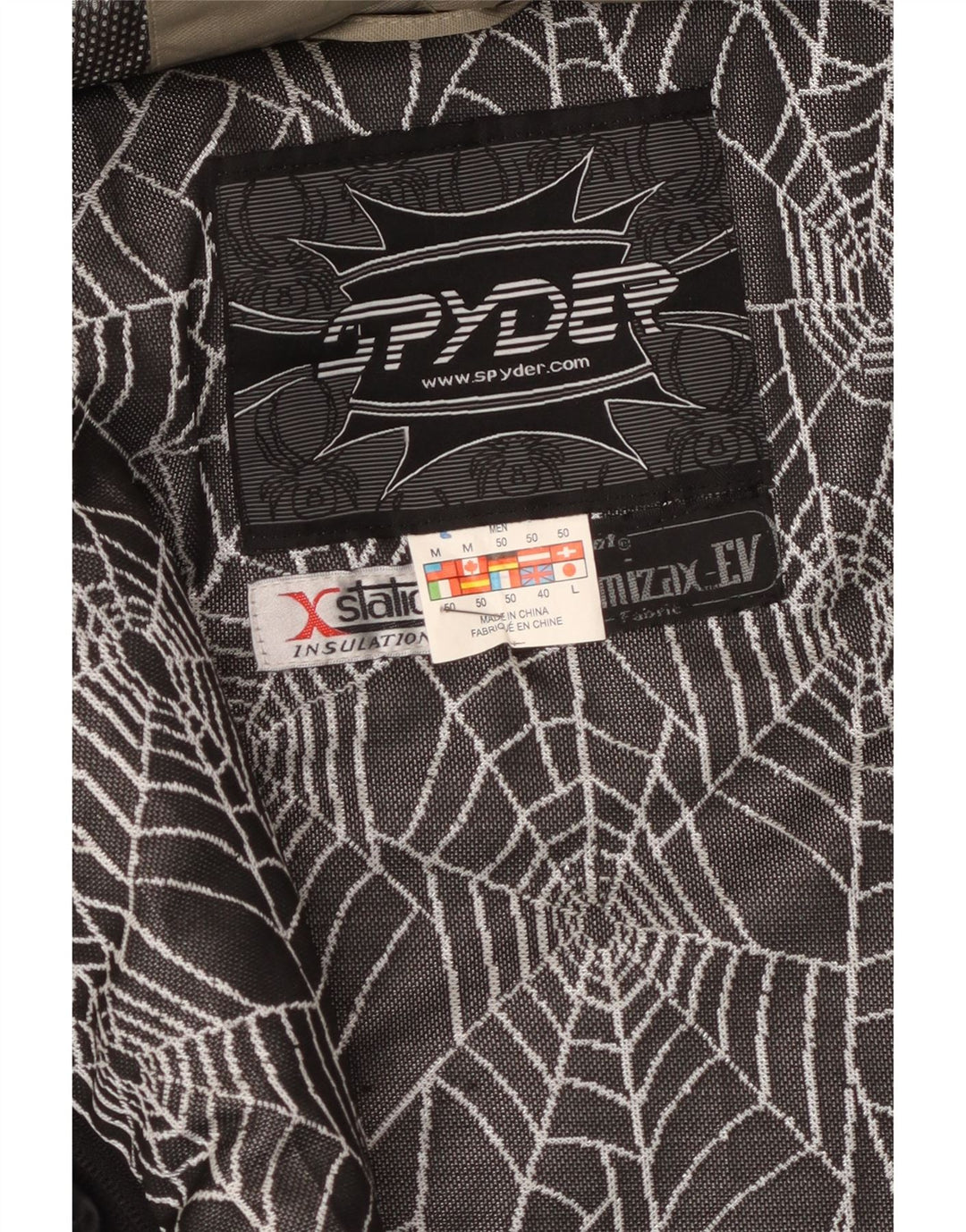 Spyder Herre Skijakke UK 40 Stor Beige Colourblock