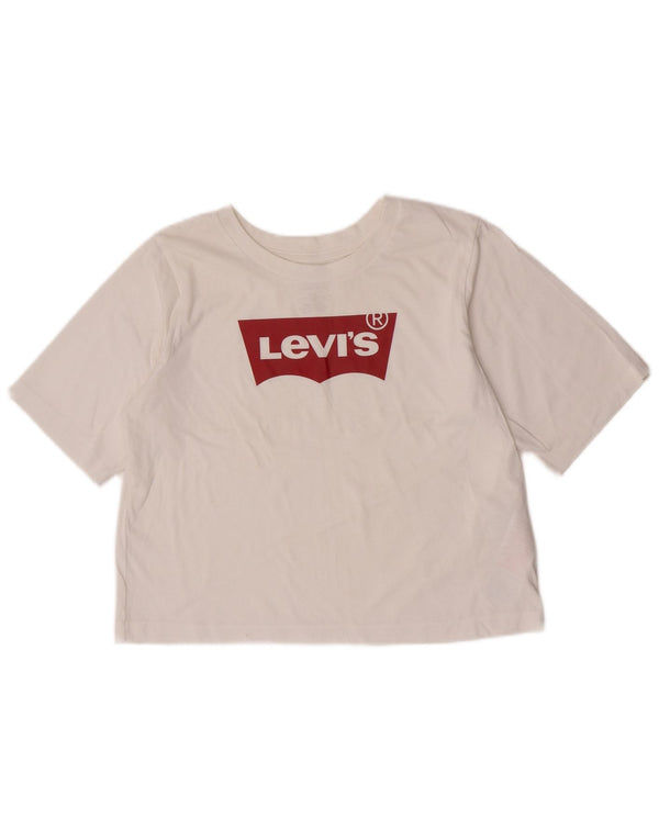 Levi's Girls Crop grafisk T-shirt top 15-16 år hvid bomuld
