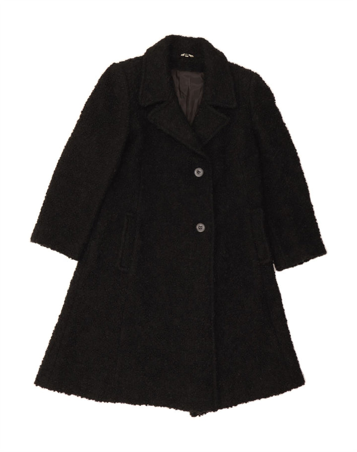 VINTAGE Womens Overcoat IT 46 Large Black Mohair Vintage Vintage and Second-Hand Vintage from Messina Hembry 