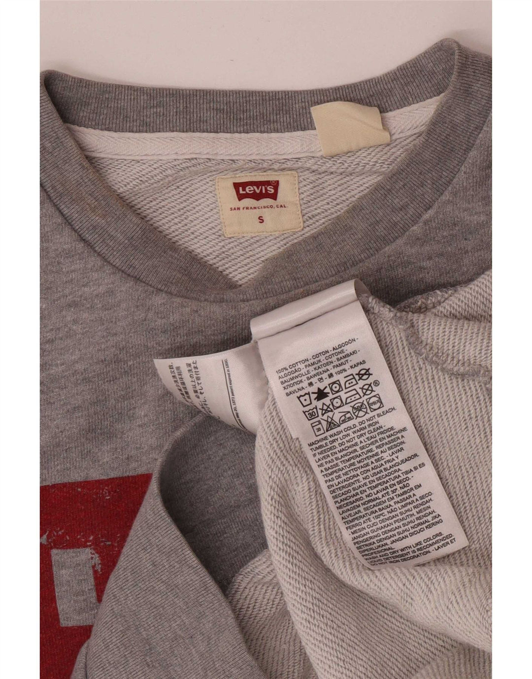 Levi's Grafisk sweatshirt til mænd, lille grå bomuld