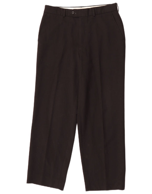 Marks & Spencer Mens St. Michael Straight Suit Trousers W32 L28 Black Wool