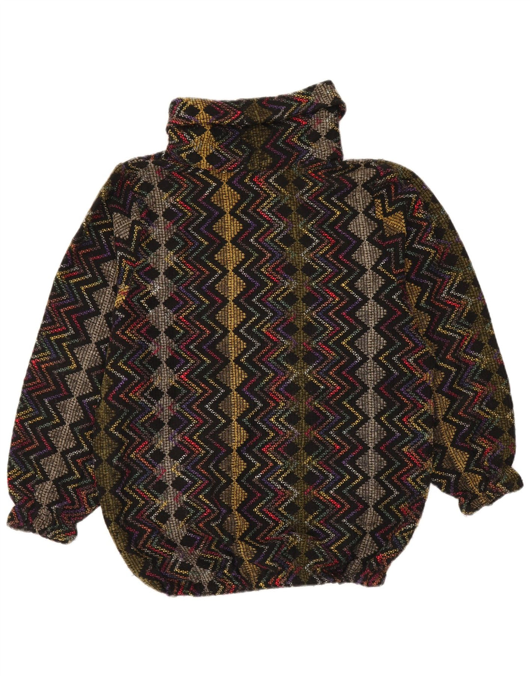 Vintage Dame Roll Neck Jumper Sweater UK 20 2XL Flerfarvet Retro